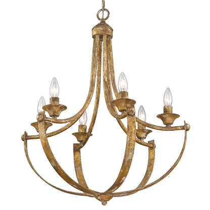 Victoria 6 Light Chandelier -  - Golden Lighting