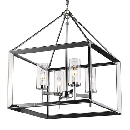 Smyth 4 Light Chandelier (Chrome & Clear Glass) -  - Golden Lighting