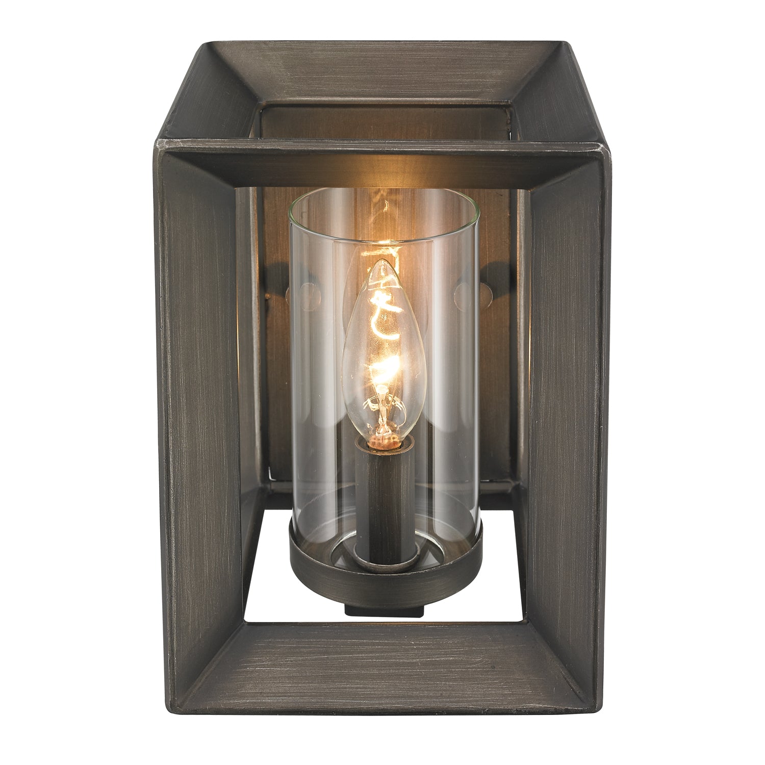 Smyth 1 Light Wall Sconce (Gunmetal Bronze & Clear Glass) -  - Golden Lighting