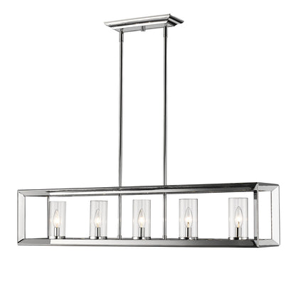 Smyth 5 Light Linear Pendant (Chrome & Clear Glass) -  - Golden Lighting