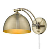 Rey 1 Light Articulating Wall Sconce - Aged Brass / Aged Brass Shade - Golden Lighting