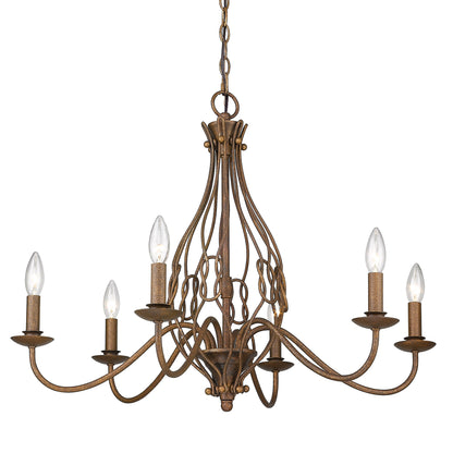 Antoinette 6 Light Chandelier -  - Golden Lighting