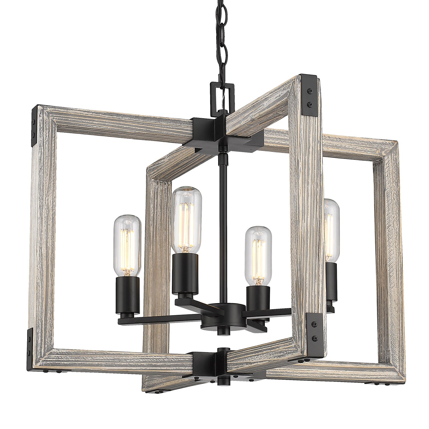 Lowell 4 Light Chandelier - Matte Black - Golden Lighting