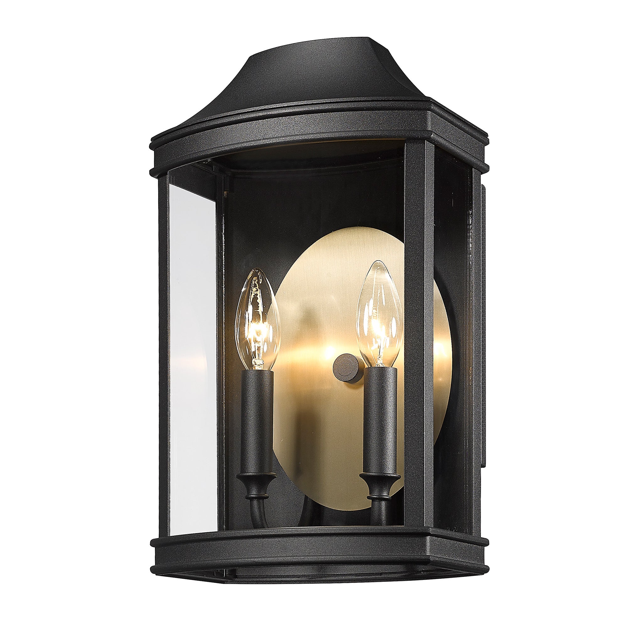 Cohen Medium Wall Sconce - Outdoor - Natural Black / Brushed Champagne Bronze - Golden Lighting