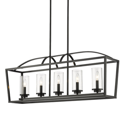 Mercer 5 Light Linear Pendant -  - Golden Lighting