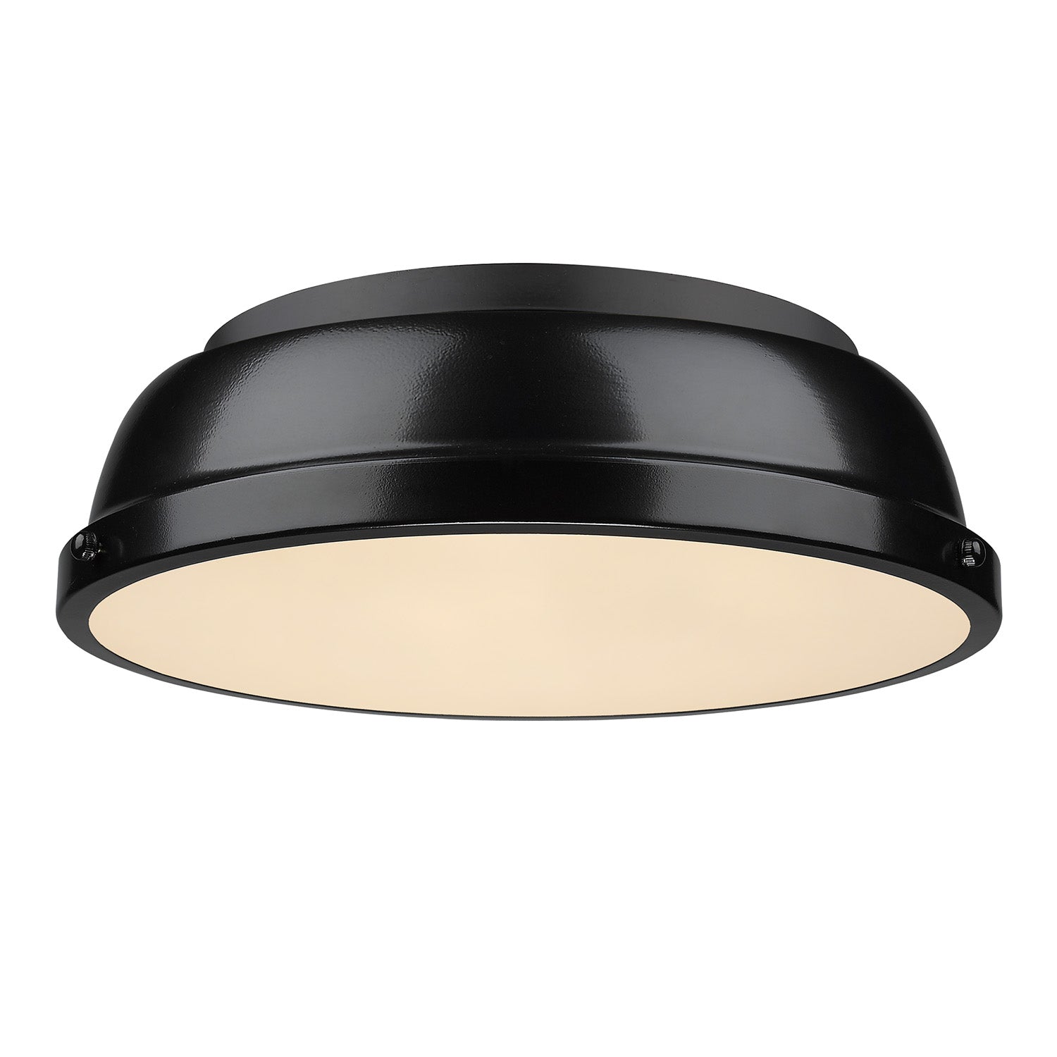 Duncan 14" Flush Mount - Matte Black / Black Shade - Golden Lighting