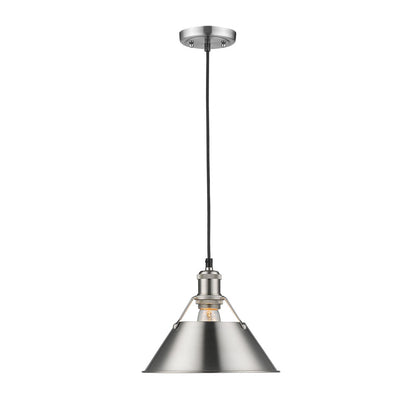 Orwell Medium Pendant - 10" - Pewter / Pewter Shade - Golden Lighting