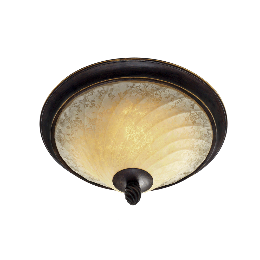 Torbellino Flush Mount - Cordoban Bronze / Remolino Glass - Golden Lighting