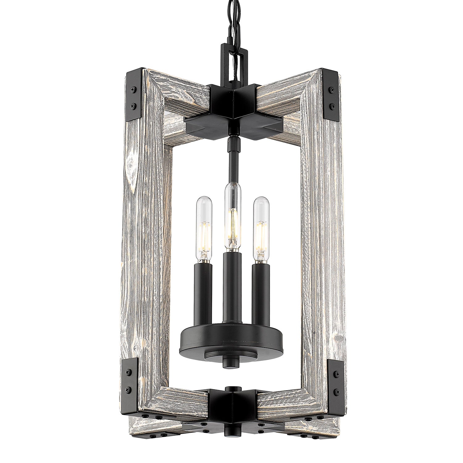 Lowell 3 Light Pendant - Matte Black - Golden Lighting