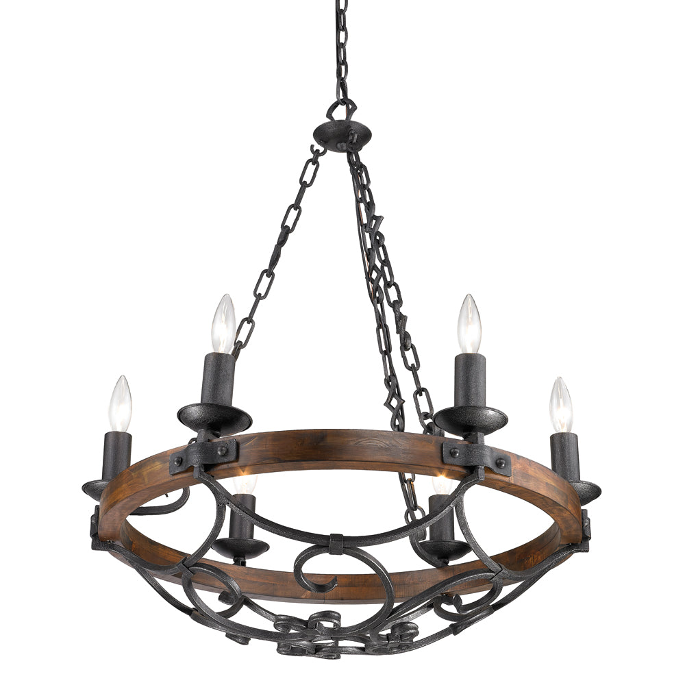 Madera 6 Light Chandelier -  - Golden Lighting