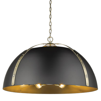 Aldrich 8 Light Pendant - Aged Brass / Matte Black - Golden Lighting