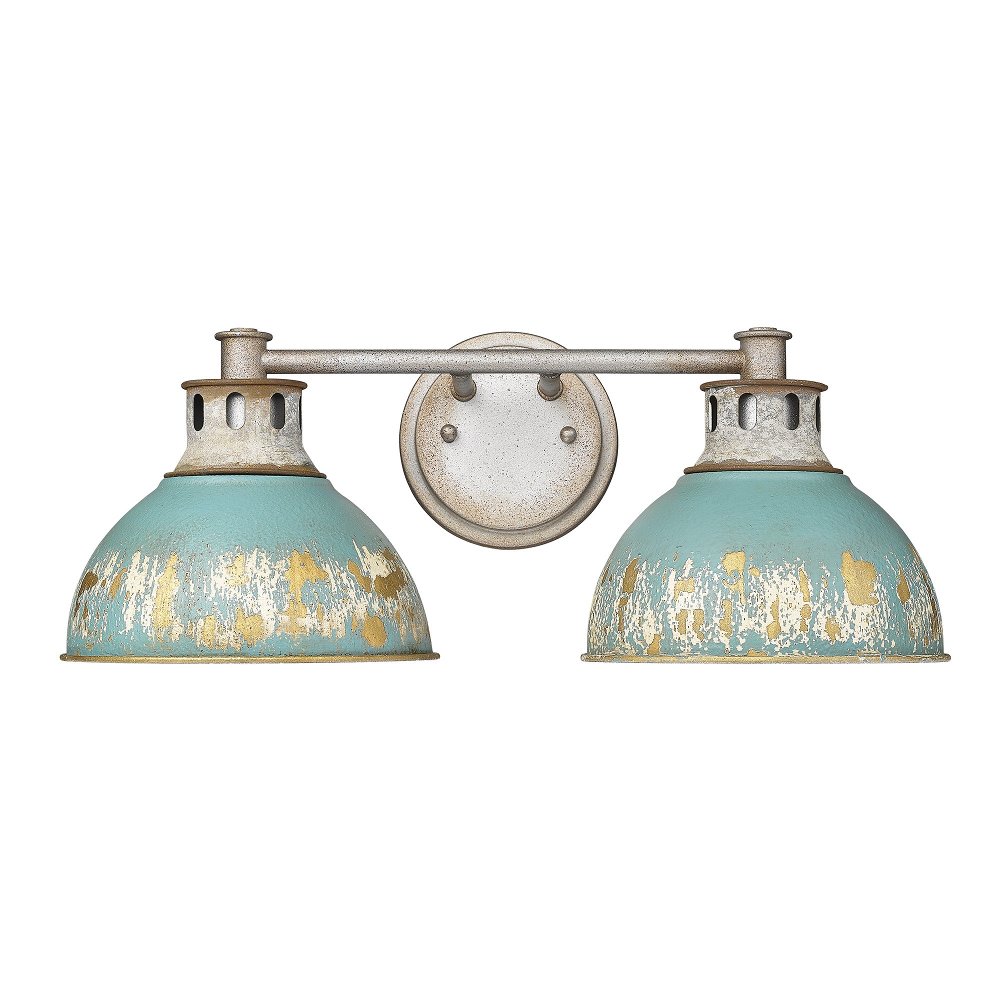 Kinsley 2 Light Bath Vanity - Antique Teal - Golden Lighting