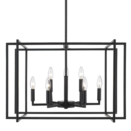 Tribeca 9 Light Chandelier - Matte Black / Matte Black Accents - Golden Lighting