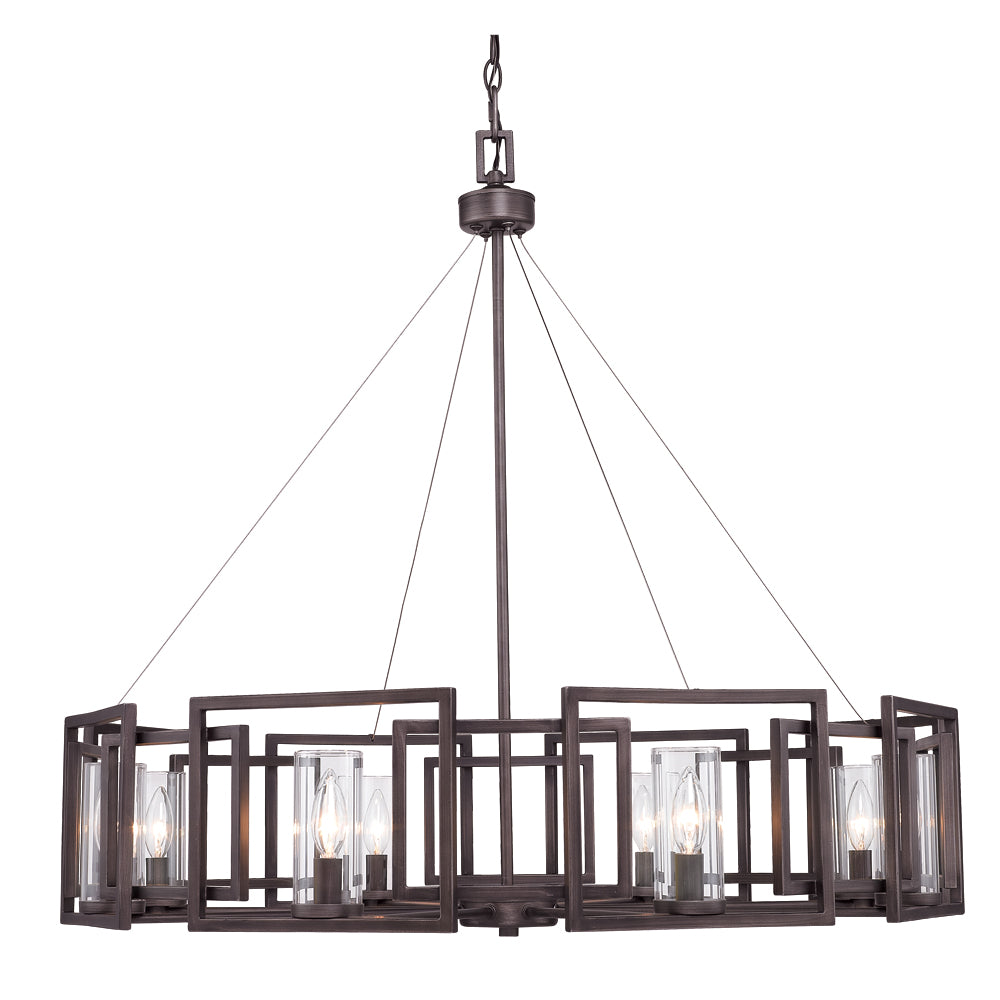 Marco 8 Light Chandelier - Gunmetal Bronze - Golden Lighting