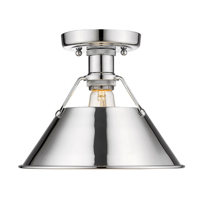 Orwell Flush Mount - Chrome / Chrome Shade - Golden Lighting