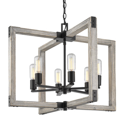 Lowell 6 Light Chandelier - Matte Black - Golden Lighting