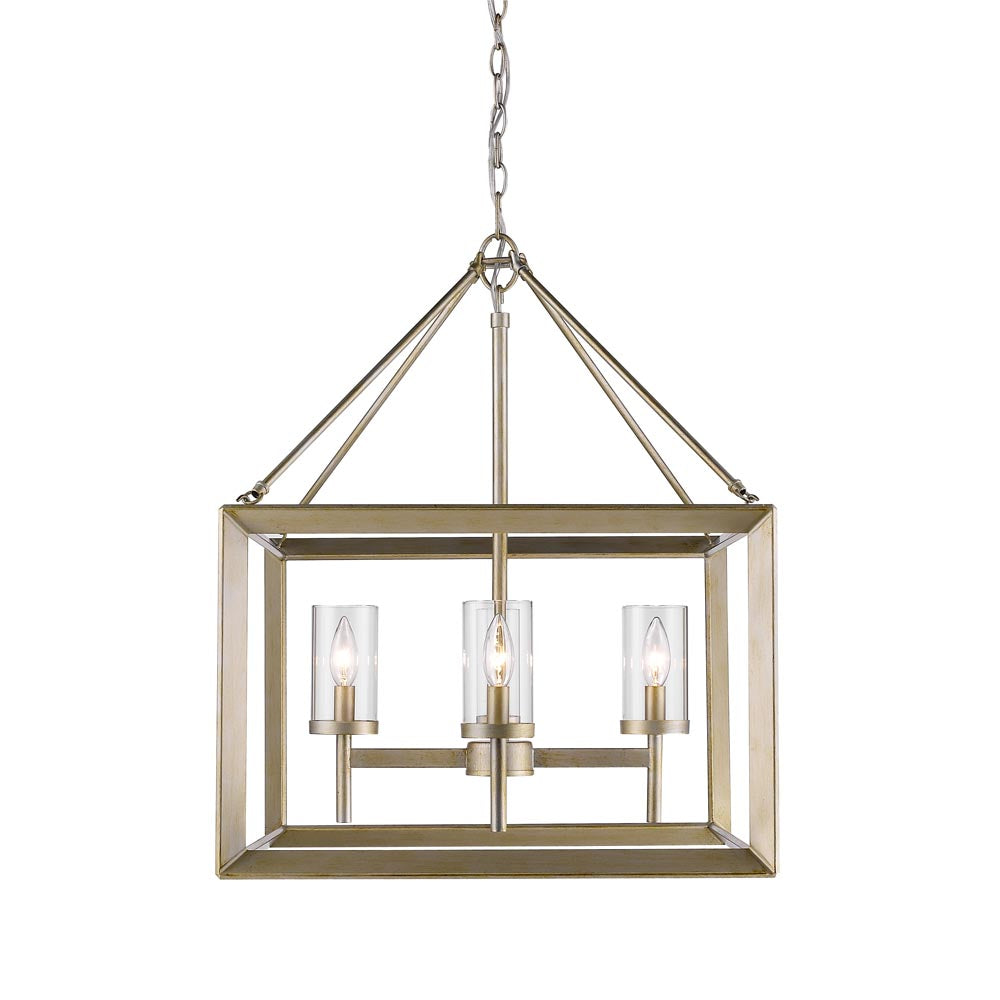 Smyth 4 Light Chandelier - White Gold - Golden Lighting