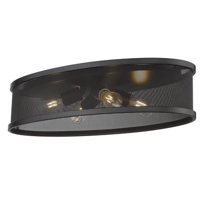 Channing Flush Mount - 24" - Matte Black - Golden Lighting