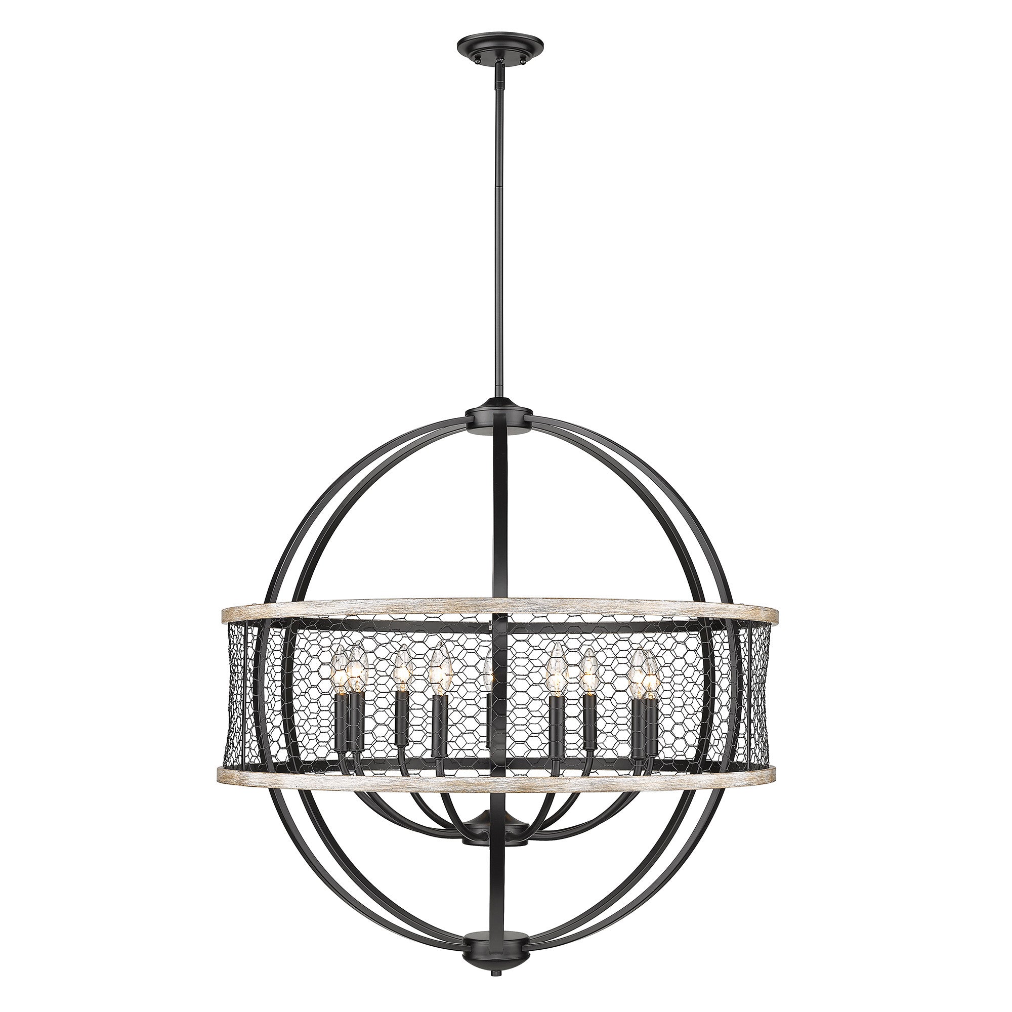 Roost 9 Light Chandelier -  - Golden Lighting