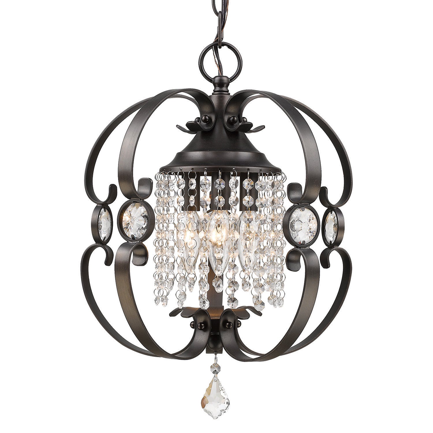 Ella Mini Chandelier - Brushed Etruscan Bronze - Golden Lighting