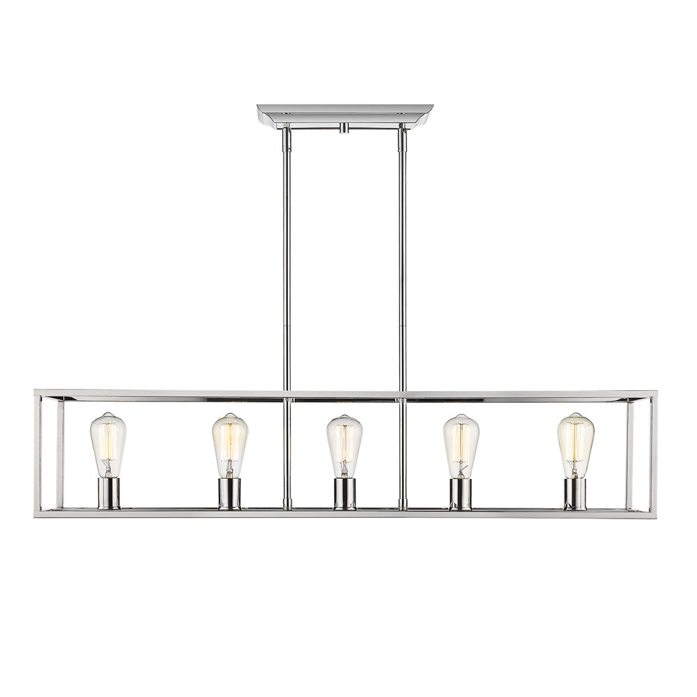 Wesson 5 Light Linear Pendant - Chrome - Golden Lighting