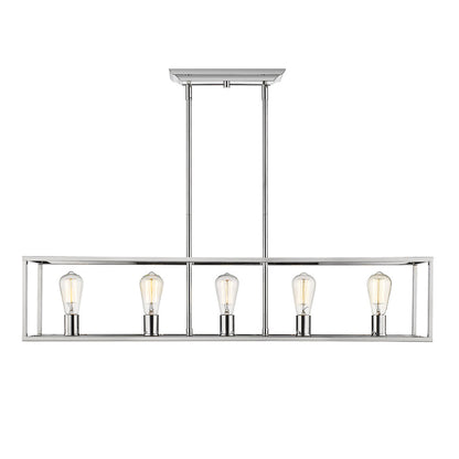 Wesson 5 Light Linear Pendant - Chrome - Golden Lighting