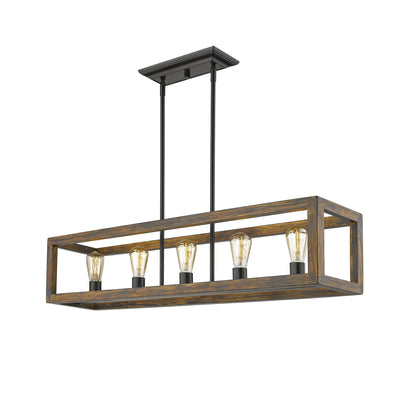 Golden Lighting Sutton 5-light Island Light in Matte Black - - Golden Lighting