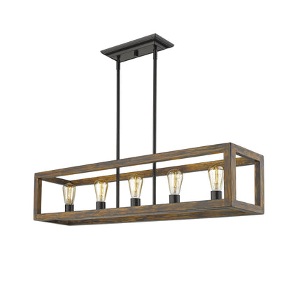 Sutton 5 Light Linear Pendant -  - Golden Lighting