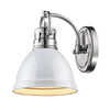 Duncan 1 Light Bath Vanity - Chrome / White Shade - Golden Lighting