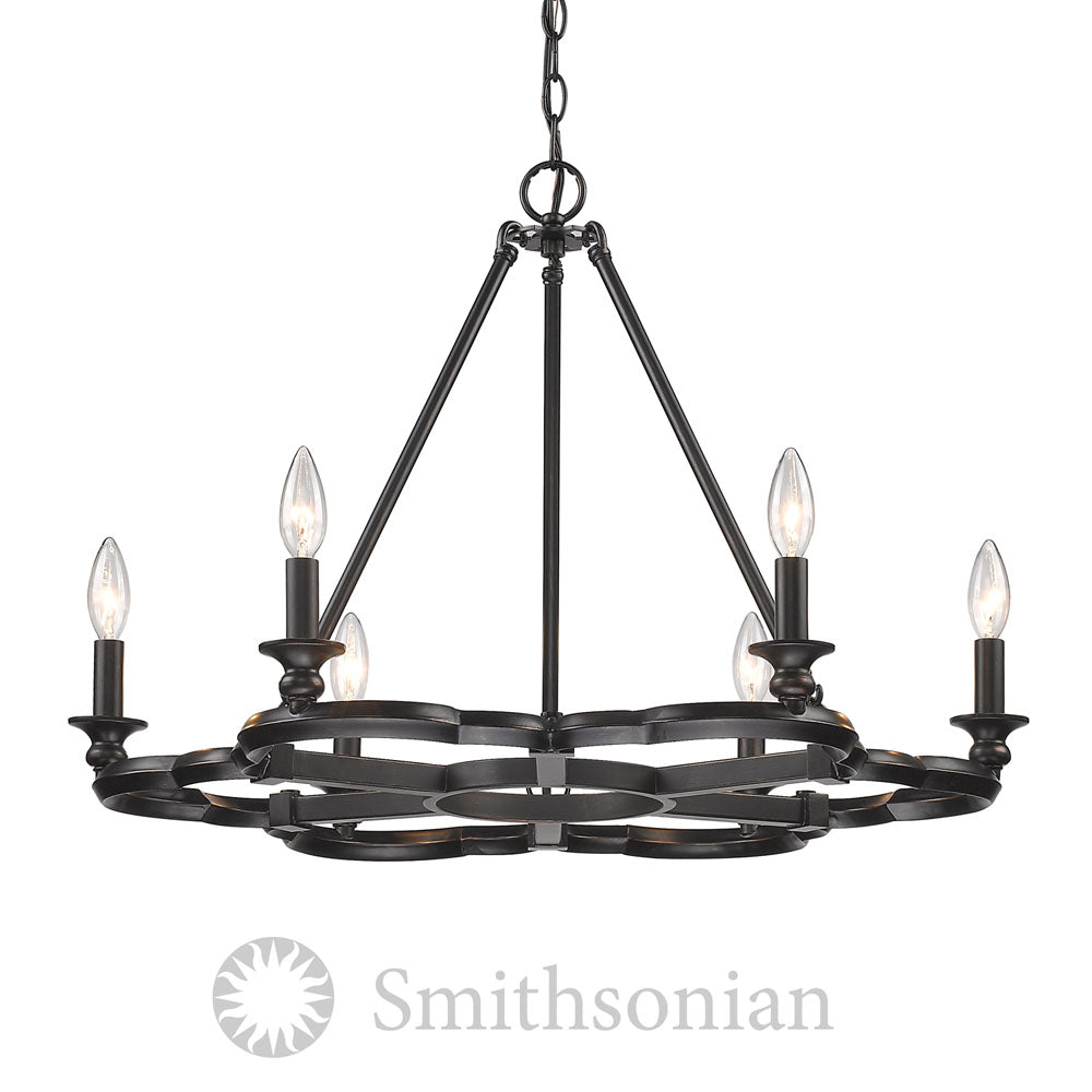 Saxon 6 Light Chandelier -  - Golden Lighting