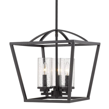 Mercer 3 Light Pendant - Matte Black / Matte Black - Golden Lighting