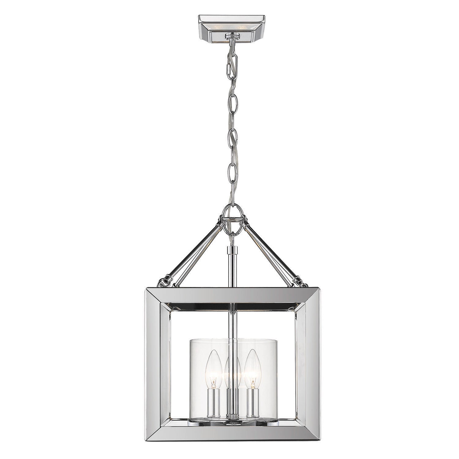 Smyth Mini Chandelier (Chrome & Clear Glass) -  - Golden Lighting