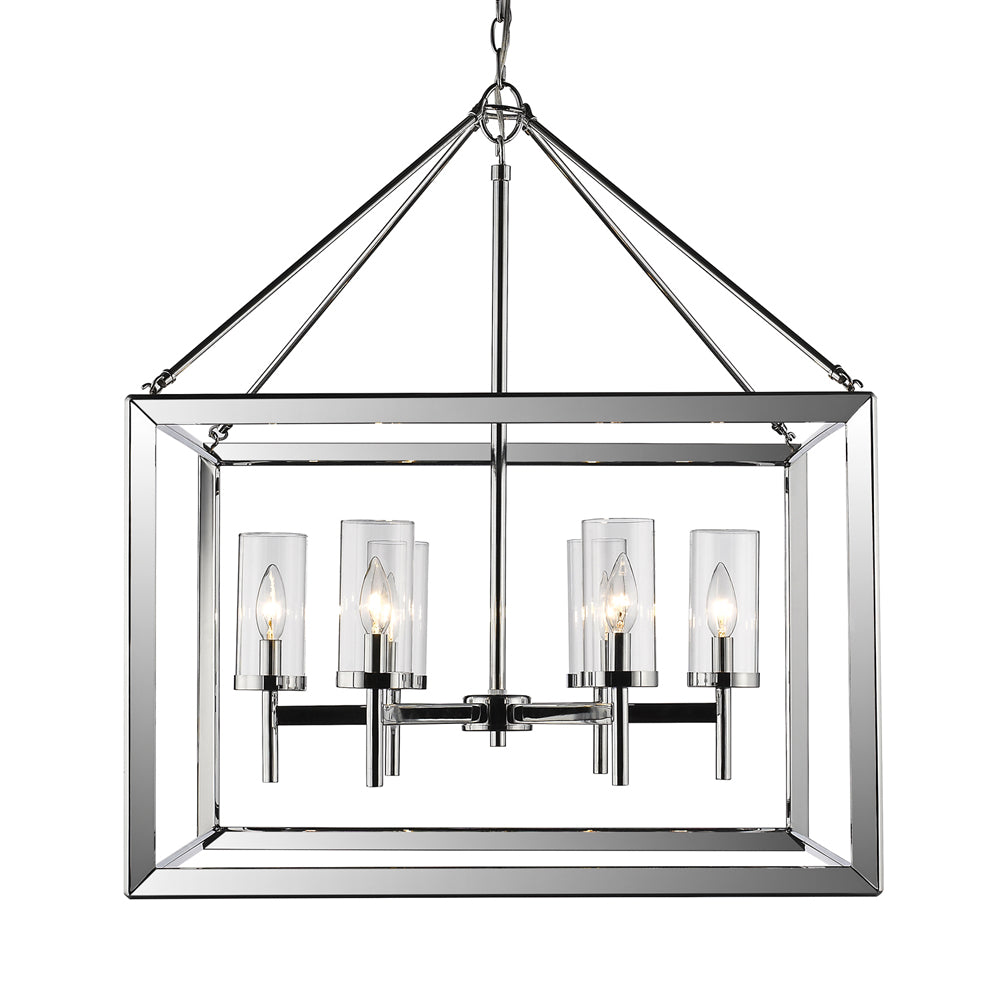 Smyth 6 Light Chandelier (Chrome & Clear Glass) - Default Title - Golden Lighting