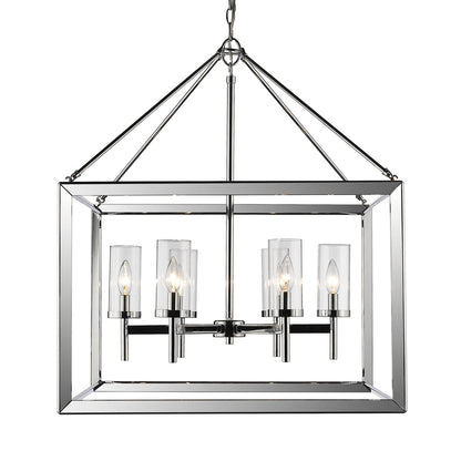 Smyth 6 Light Chandelier (Chrome & Clear Glass) - Default Title - Golden Lighting