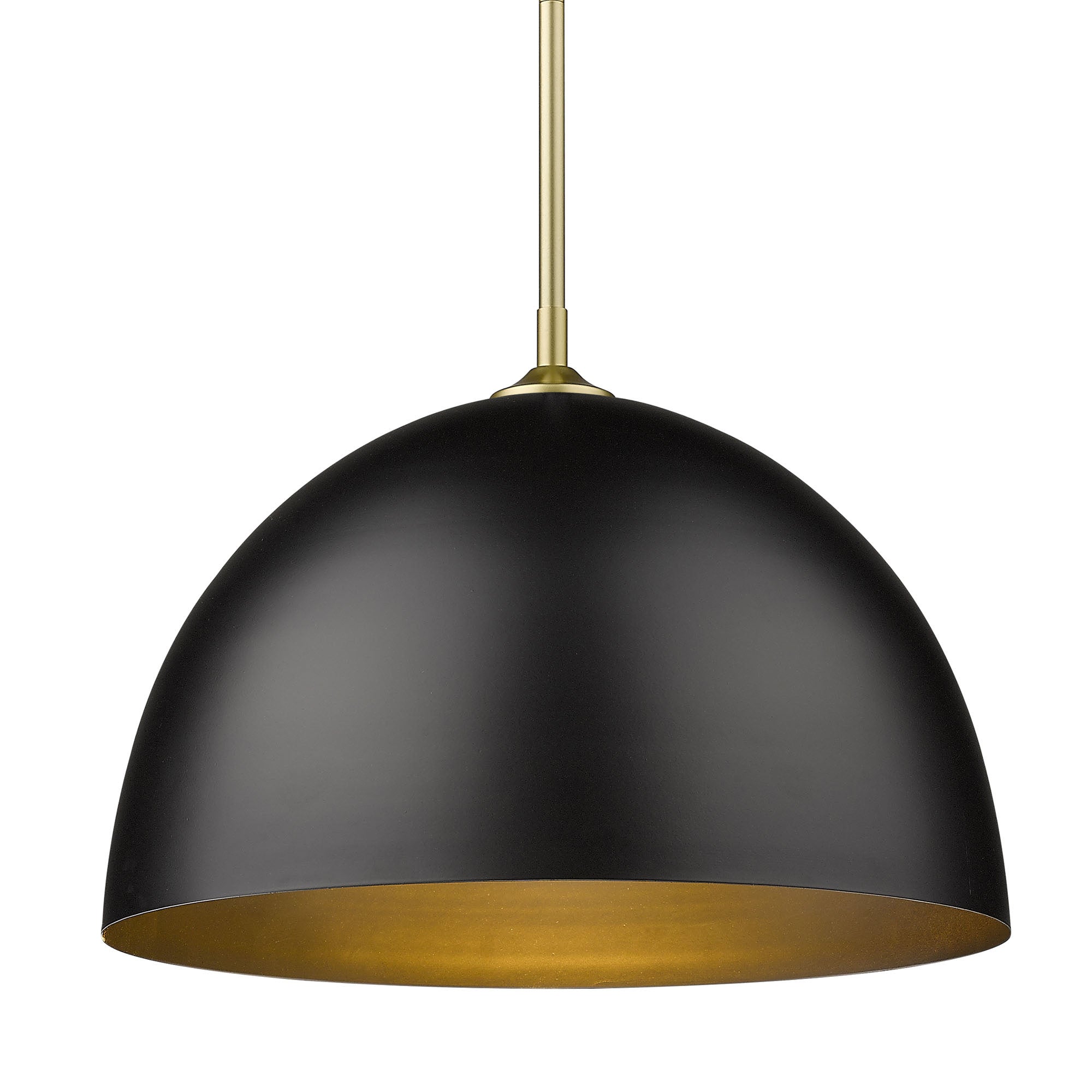 Zoey Large Pendant - Olympic Gold / Matte Black Shade - Golden Lighting