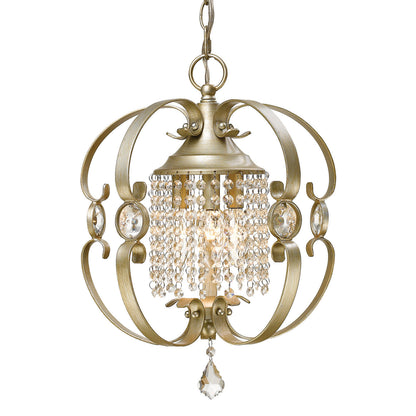 Ella Mini Chandelier - White Gold - Golden Lighting