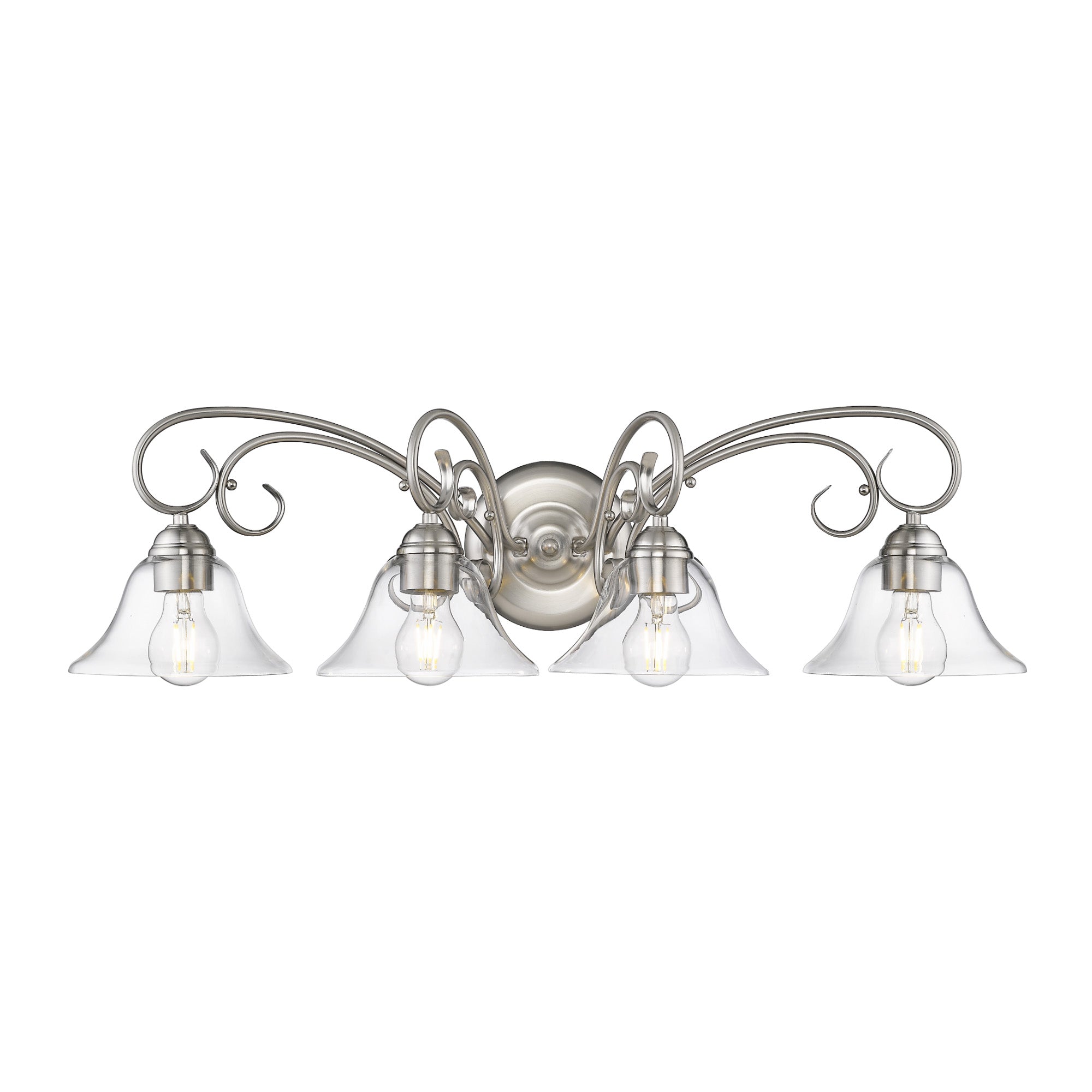 Homestead 4 Light Bath Vanity - Pewter / Clear Glass - Golden Lighting