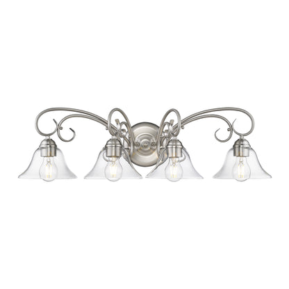 Homestead 4 Light Bath Vanity - Pewter / Clear Glass - Golden Lighting