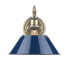 Orwell 1 Light Wall Sconce - Aged Brass / Navy Blue Shade - Golden Lighting