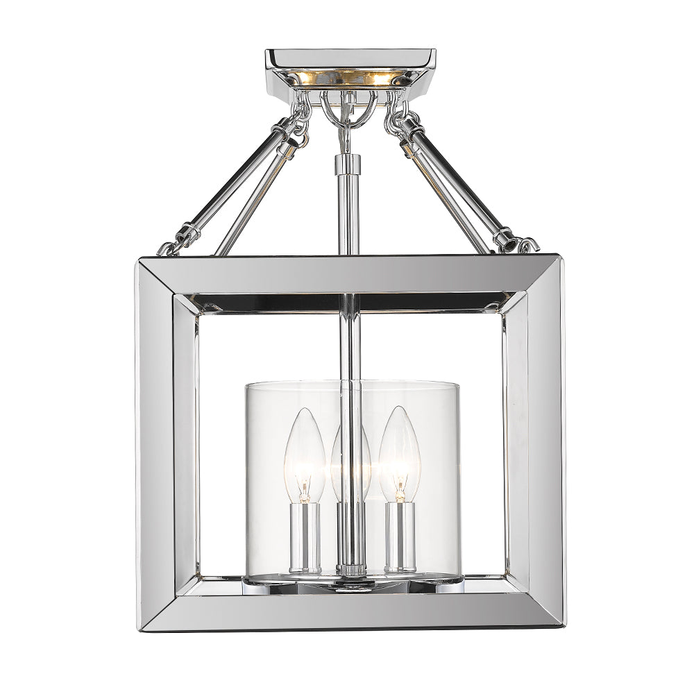 Smyth Semi-Flush (Convertible) (Chrome & Clear Glass) -  - Golden Lighting