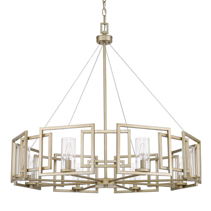 Marco 8 Light Chandelier - White Gold - Golden Lighting