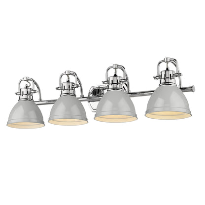 Duncan 4 Light Bath Vanity - Chrome / Gray Shades - Golden Lighting