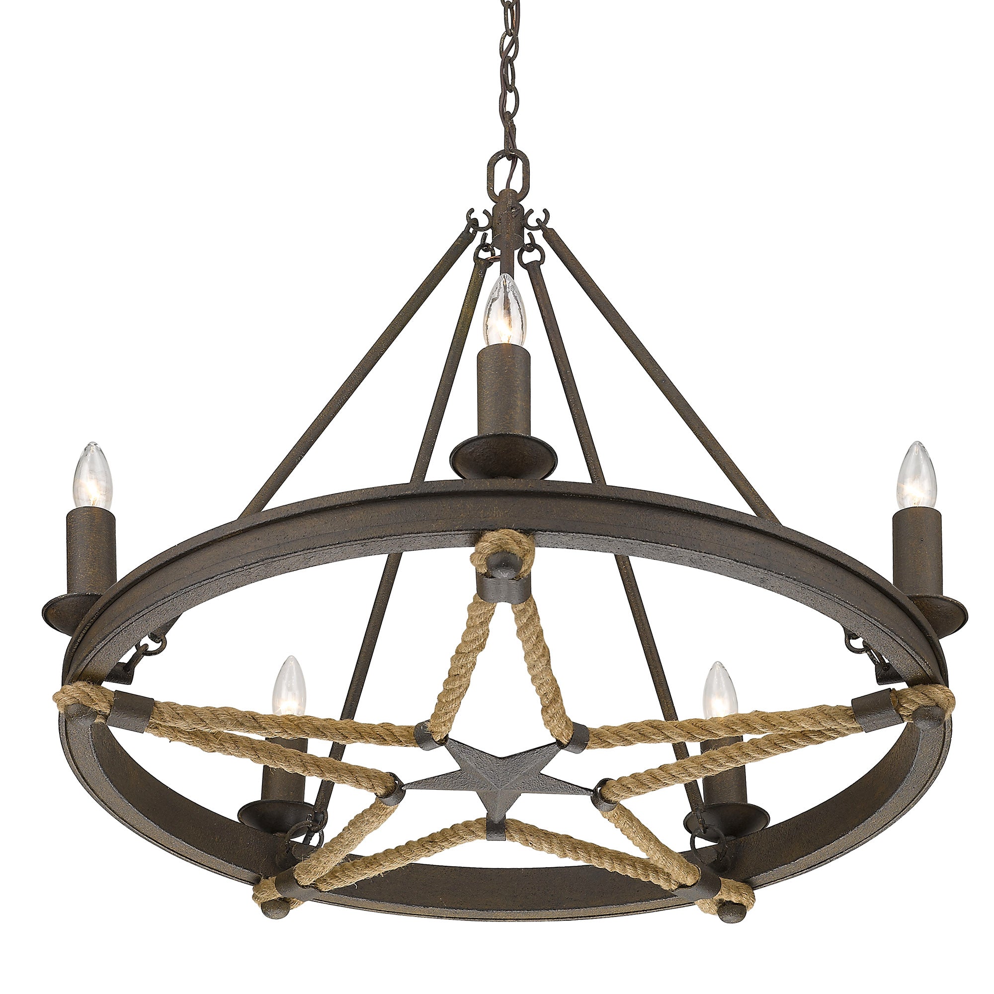 Stokes 5 Light Chandelier -  - Golden Lighting