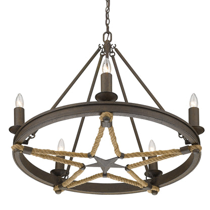 Stokes 5 Light Chandelier -  - Golden Lighting