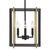 Tribeca 4 Light Chandelier - Matte Black / Aged Brass - Golden Lighting