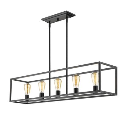 Wesson 5 Light Linear Pendant -  - Golden Lighting