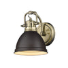 Duncan 1 Light Bath Vanity - Aged Brass / Rubbed Bronze Shade - Golden Lighting
