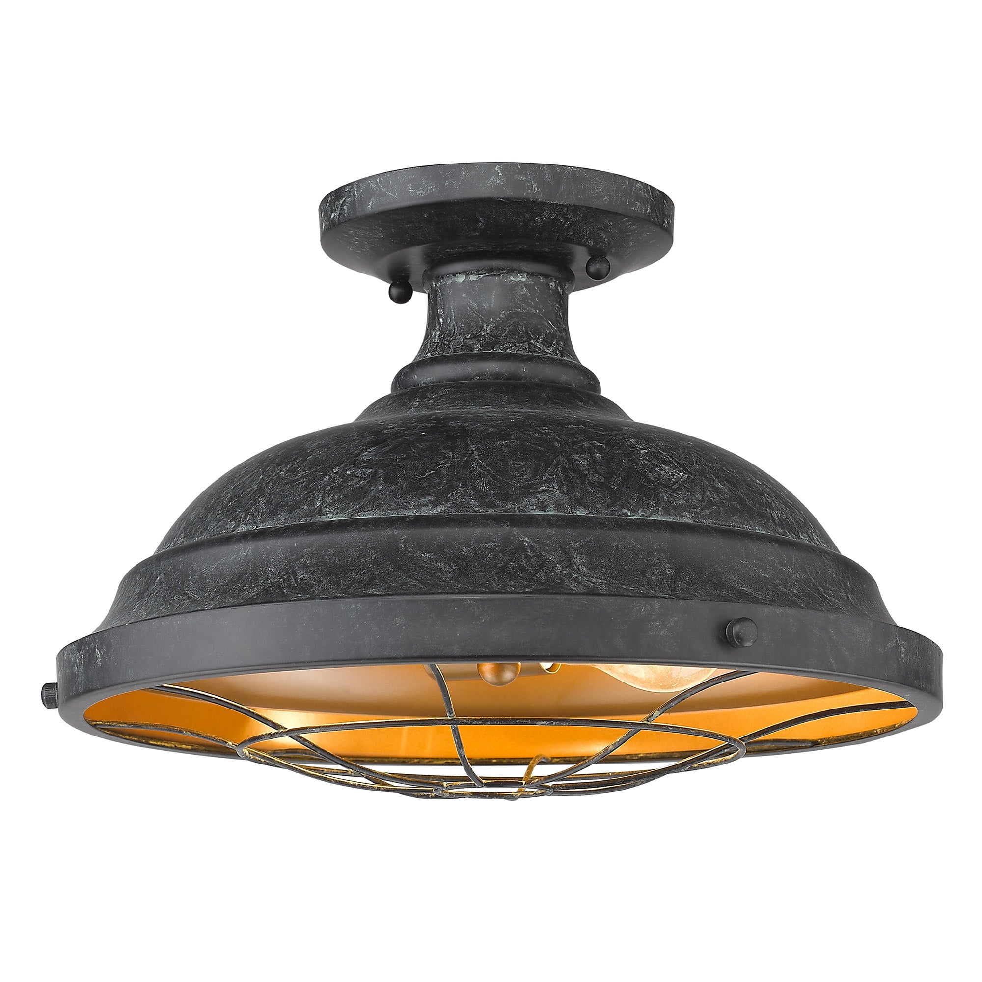 Bartlett Semi-Flush - Black Patina - Golden Lighting