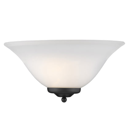 Multi-Family 1 Light Wall Sconce - Matte Black / Opal Glass - Golden Lighting