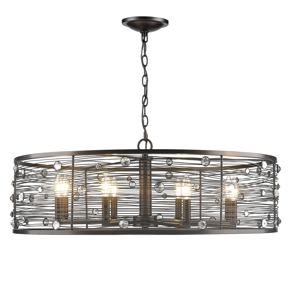 Bijoux 8 Light Chandelier - Brushed Etruscan Bronze - Golden Lighting